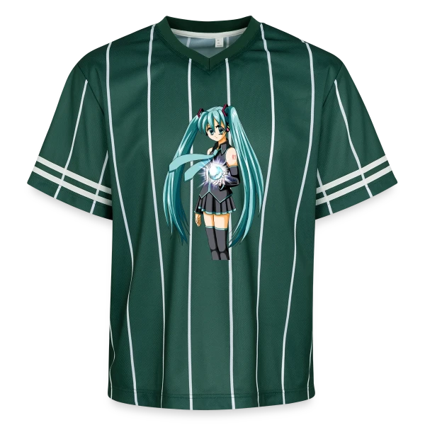 Miku Manga : Jolie Fille Style Anime Kawaii sur T-shirt de foot unisexe en mesh