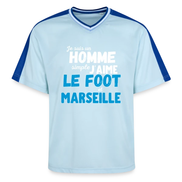 J'aime Foot Marseille sur T-shirt de foot unisexe en mesh