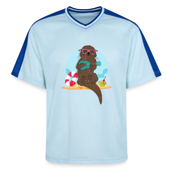 Loutre Musicienne Plage sur T-shirt de foot unisexe en mesh