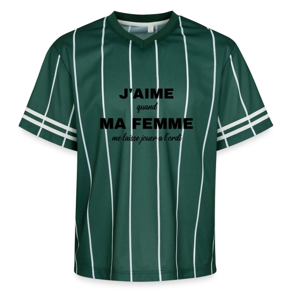 Ma Femme Me Laisse Jouer à l'Ordi : Humour Gamer sur T-shirt de foot unisexe en mesh