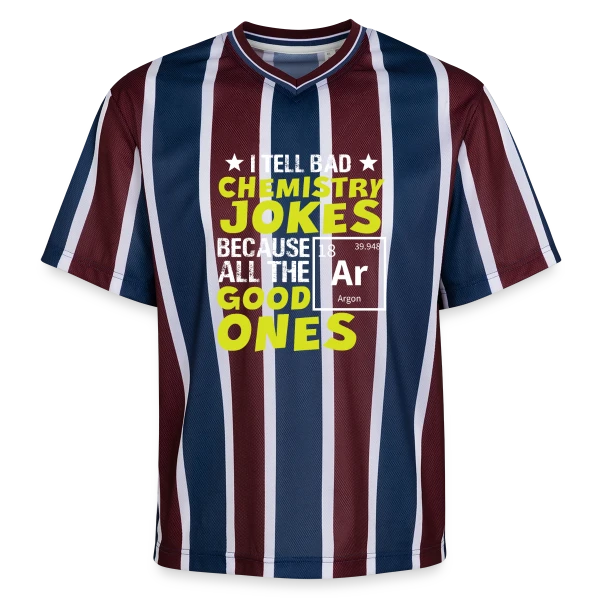 Blagues de Chimie Réussies sur T-shirt de foot unisexe en mesh
