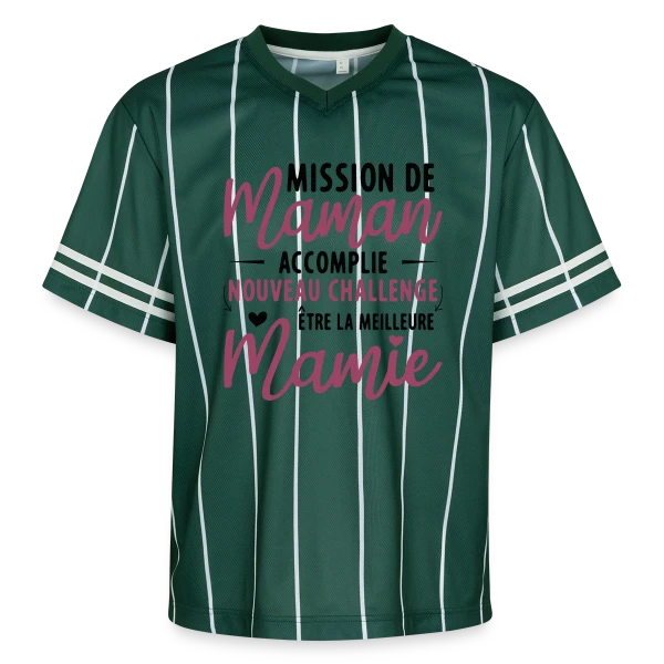 Mission Maman Accomplie : J'deviens Mamie ! Annonce Grossesse sur T-shirt de foot unisexe en mesh