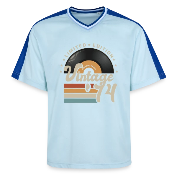 Vinyle Vintage 1974 – Anniversaire 49 ans sur T-shirt de foot unisexe en mesh