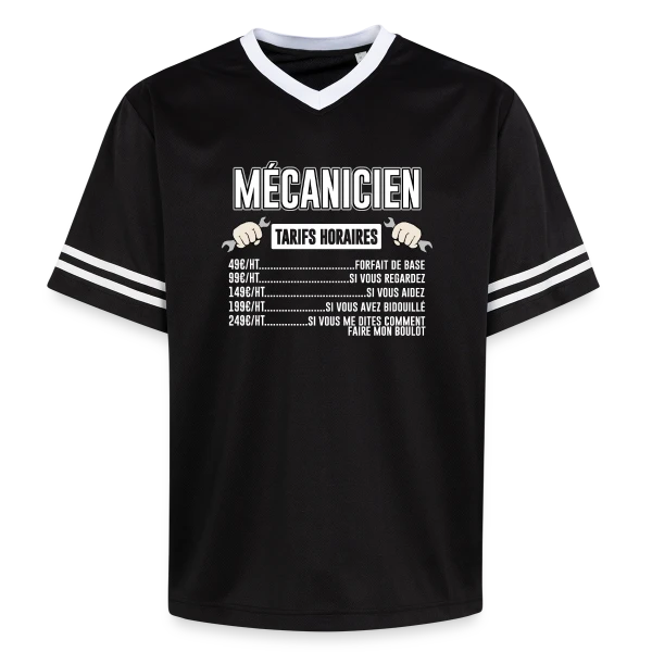 Mécanicien : Mes Tarifs Horaires | T-Shirt Humour Auto sur T-shirt de foot unisexe en mesh