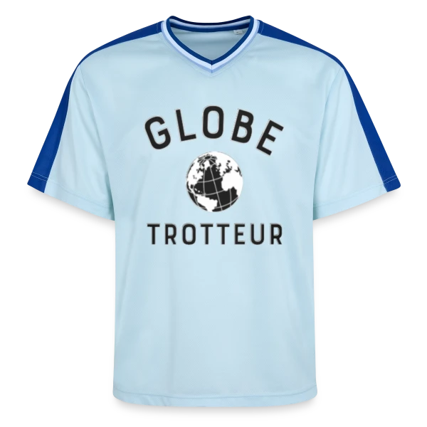 Globe Trotteur Humour sur T-shirt de foot unisexe en mesh
