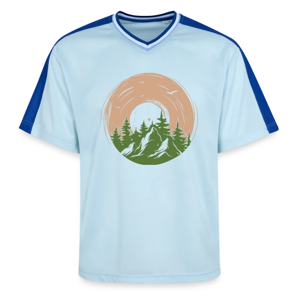 Vinyle Nature Aventure Montagne sur T-shirt de foot unisexe en mesh