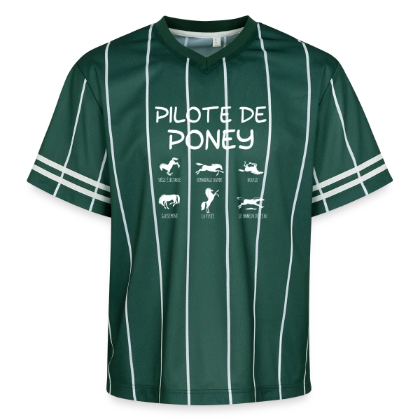 Pilote de Poney Stylisé sur T-shirt de foot unisexe en mesh