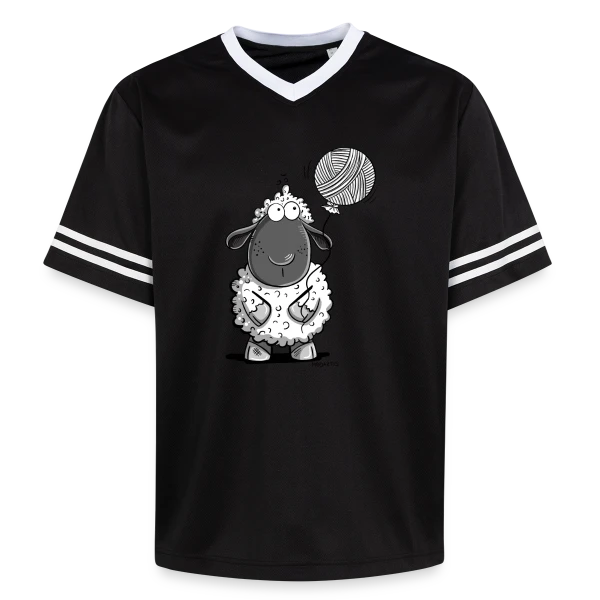 Mouton Loufoque et son Ballon de Laine sur T-shirt de foot unisexe en mesh