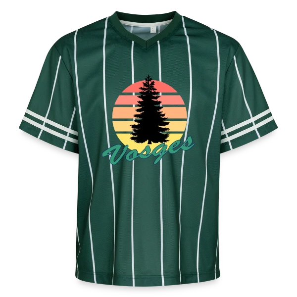 Vosges : Sapin au Coucher de Soleil Vintage sur T-shirt de foot unisexe en mesh