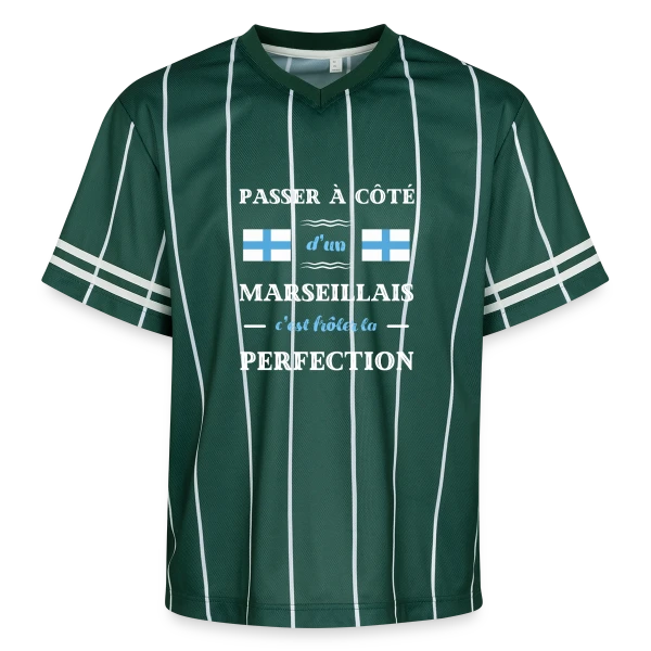 Humour Marseillais Perfection sur T-shirt de foot unisexe en mesh