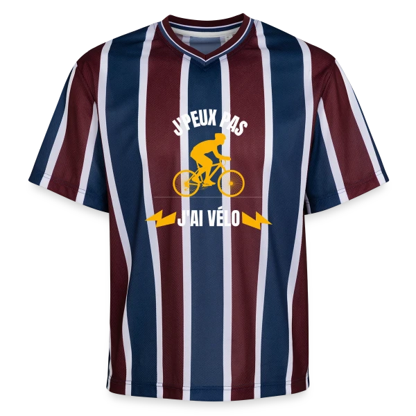 Je Peux Pas J'ai Vélo sur T-shirt de foot unisexe en mesh