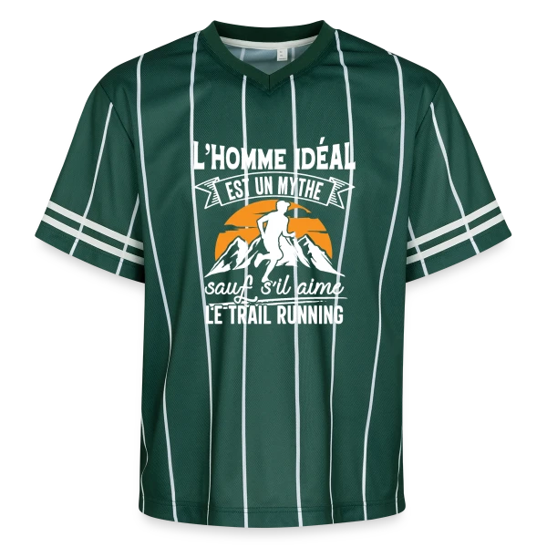 L'Homme Idéal Aime le Trail Running : Un Mythe Réel ! sur T-shirt de foot unisexe en mesh