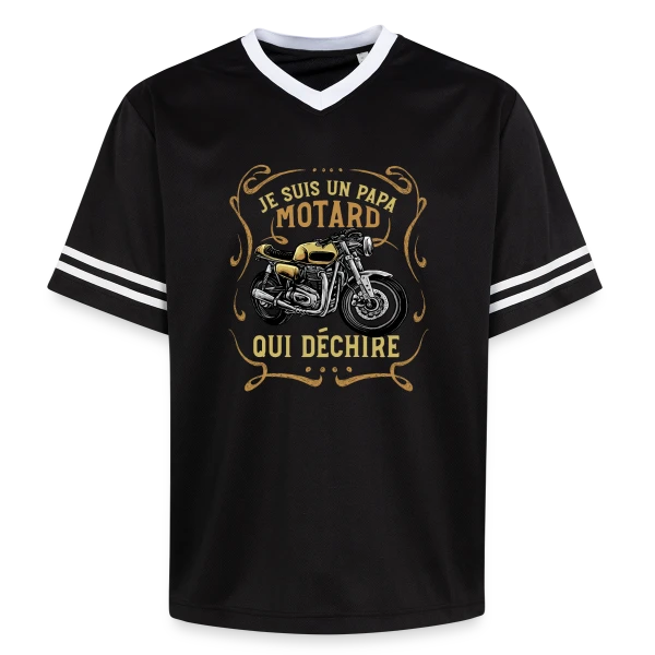 Papa Motard Qui Déchire - Cadeau Humour Moto sur T-shirt de foot unisexe en mesh