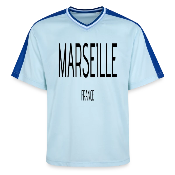 Marseille France Typographie sur T-shirt de foot unisexe en mesh