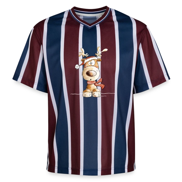 Renne de Noël Rigolo Ho Ho Ho ! sur T-shirt de foot unisexe en mesh