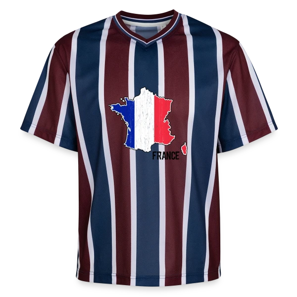 France Tricolore Stylisée sur T-shirt de foot unisexe en mesh