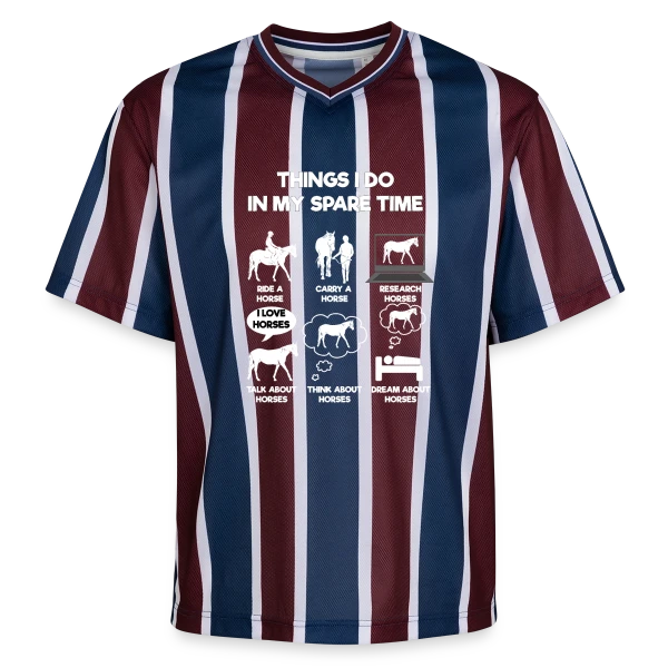 Mes Passions : Écran et Chevaux sur T-shirt de foot unisexe en mesh