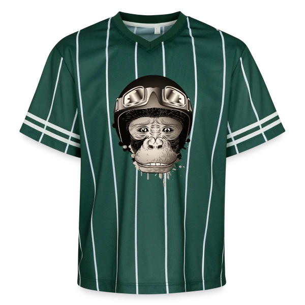 Chimpanzé Motard Rétro – L'Aventure à Deux Roues sur T-shirt de foot unisexe en mesh