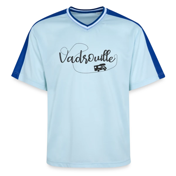 Humour Camping-Car en Vadrouille: Le Pilote Retraité sur T-shirt de foot unisexe en mesh