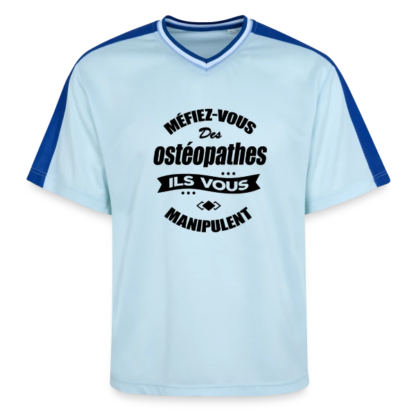 Ostéopathe Manipulateur Humour sur T-shirt de foot unisexe en mesh