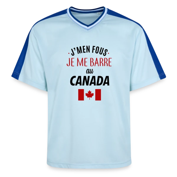 J'men fous, je me barre au Canada ! sur T-shirt de foot unisexe en mesh