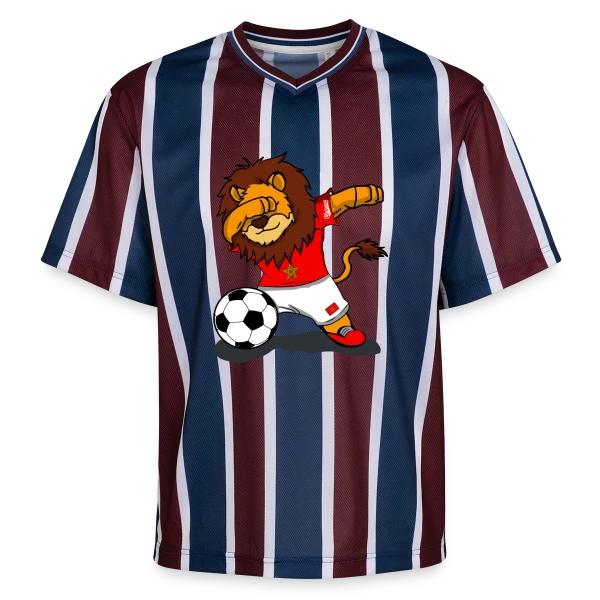 Lion Marocain Foot Dab sur T-shirt de foot unisexe en mesh