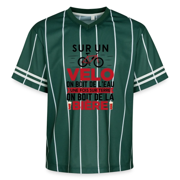 Humour Cycliste : De l'Eau sur le Vélo, de la Bière à Terre sur T-shirt de foot unisexe en mesh