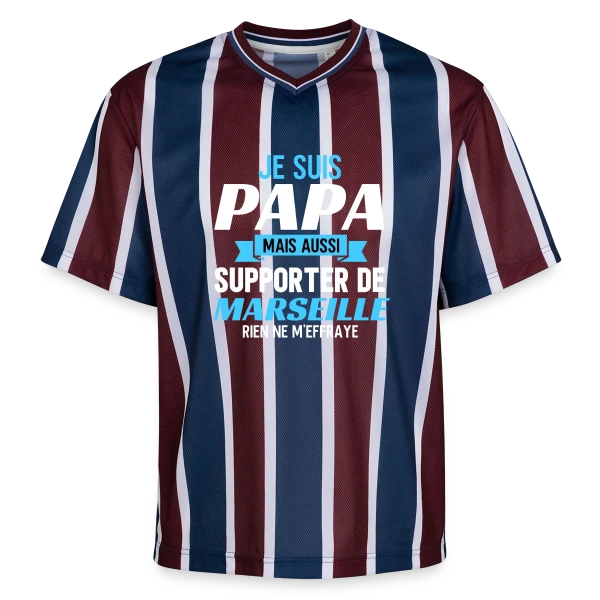 Papa Supporter Marseillais sur T-shirt de foot unisexe en mesh