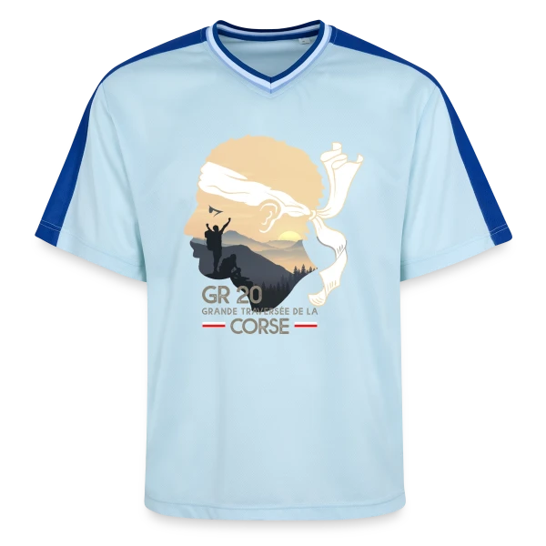 GR20 Corse Randonnée Épique sur T-shirt de foot unisexe en mesh
