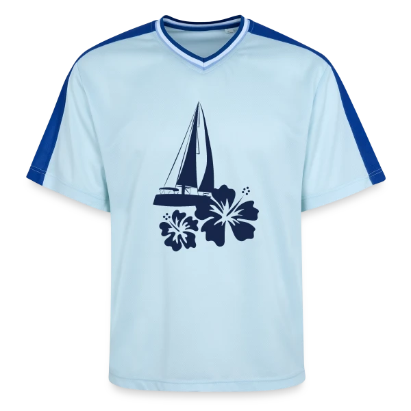 Voilier sur l'Océan Pacifique sur T-shirt de foot unisexe en mesh