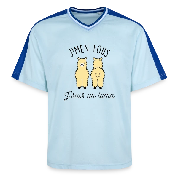 "J'men fous j'suis un lama" - Humour Décalé sur T-shirt de foot unisexe en mesh