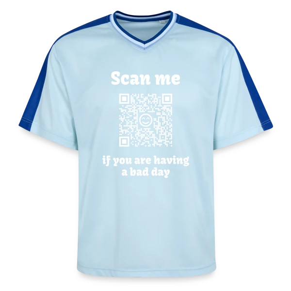 QR Code Message Doux : Raison de Sourire sur T-shirt de foot unisexe en mesh