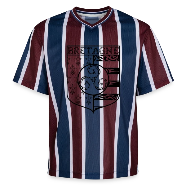 Bretagne - Blason Gwenn Ha Du Triskèle Tribal sur T-shirt de foot unisexe en mesh