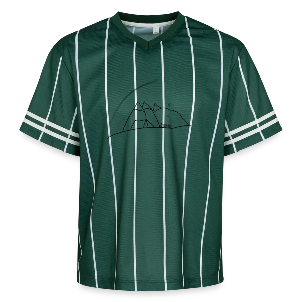 Esquisse Montagne et Tente sur T-shirt de foot unisexe en mesh