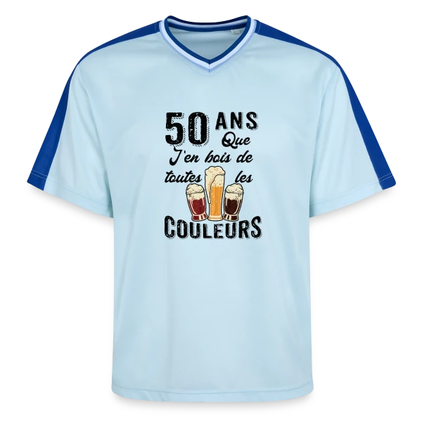 50 Ans Toutes les Couleurs de Bière sur T-shirt de foot unisexe en mesh