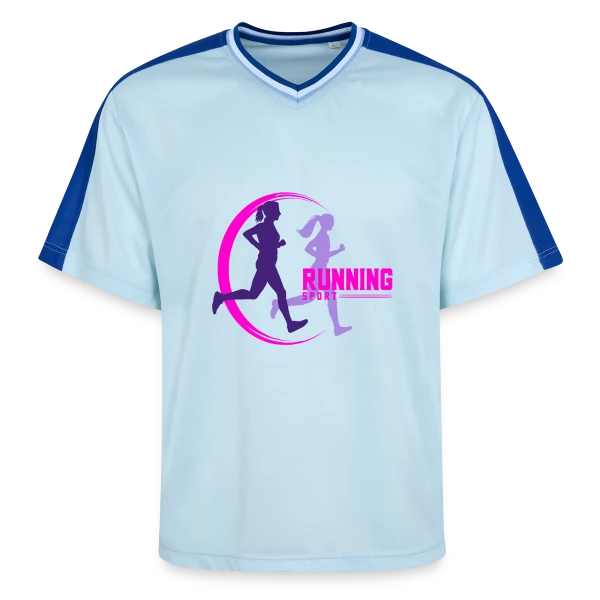 Running : Deux Filles en Pleine Course sur T-shirt de foot unisexe en mesh