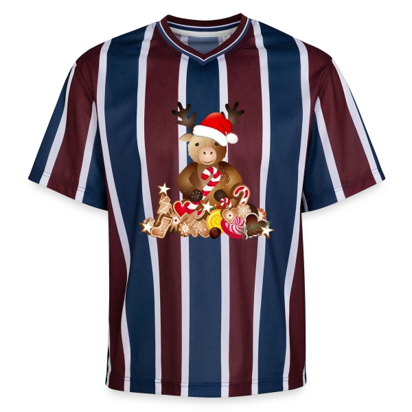 Renne de Noël Adorable avec Chapeau sur T-shirt de foot unisexe en mesh