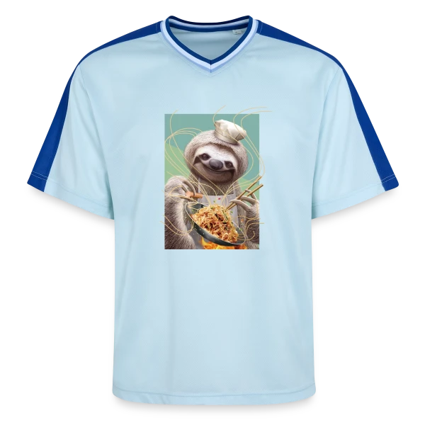 Le Paresseux Chef des Nouilles Sautées sur T-shirt de foot unisexe en mesh
