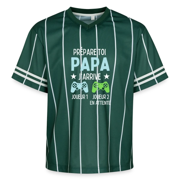 Futur Papa Gamer - Annonce Grossesse Humour sur T-shirt de foot unisexe en mesh