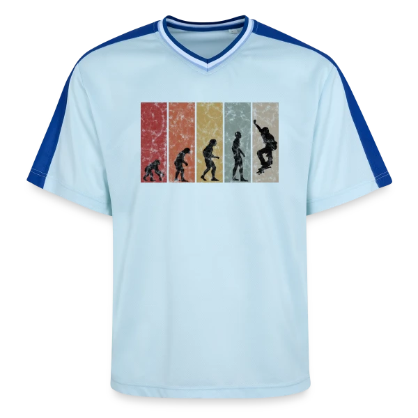 Évolution Rétro Skateboarder sur T-shirt de foot unisexe en mesh