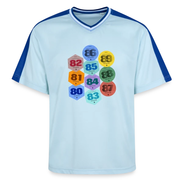 Vignette Auto Rétro Années 80 sur T-shirt de foot unisexe en mesh