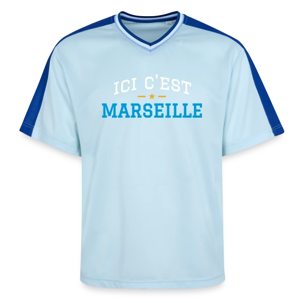 Ici C'est Marseille Fierté sur T-shirt de foot unisexe en mesh
