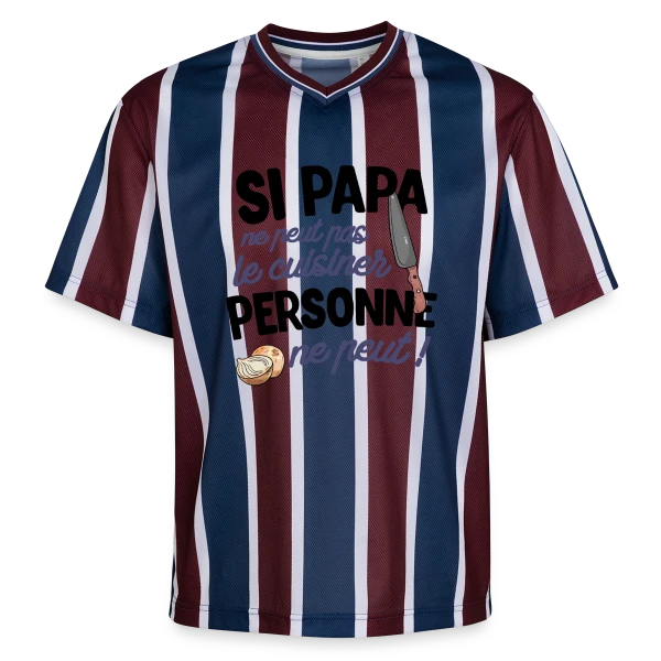 Papa Cuisinier - Le Maître des Fourneaux sur T-shirt de foot unisexe en mesh