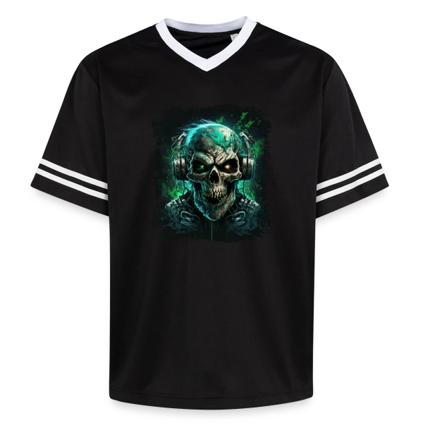 Zombie Métalleux au Casque Audio sur T-shirt de foot unisexe en mesh