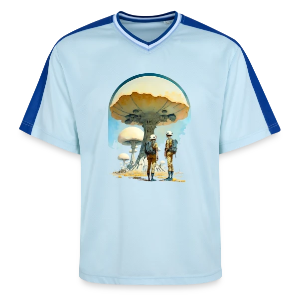 Astro-Champignons 70s Sci-Fi Spatial sur T-shirt de foot unisexe en mesh