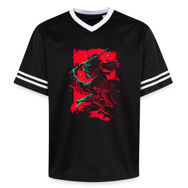 Fille Samurai Anime au Katana sur T-shirt de foot unisexe en mesh