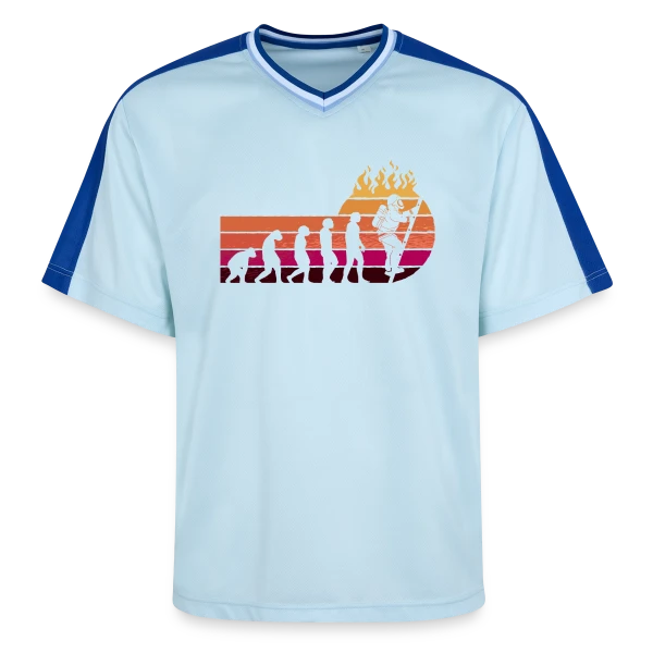 Évolution Pompier Rétro – Métier de Héros sur T-shirt de foot unisexe en mesh