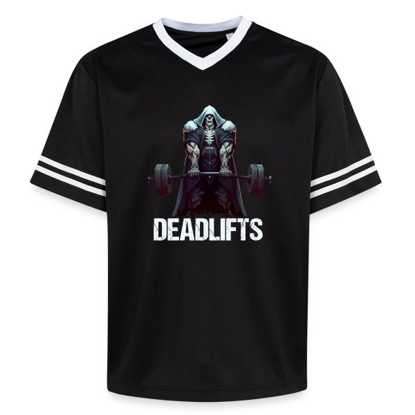 Squelette Ironique : Deadlifts et Fitness Rigolo sur T-shirt de foot unisexe en mesh
