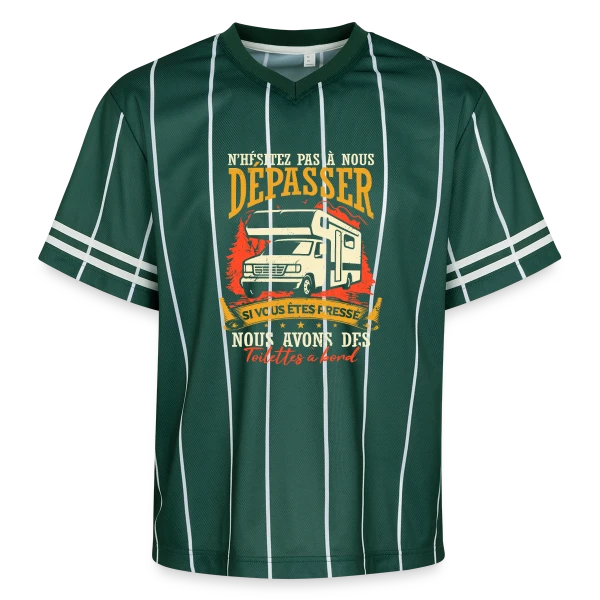 Drôle de Campeur en Camping-Car: Mes Vacances Parfaites! sur T-shirt de foot unisexe en mesh