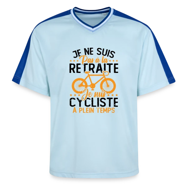 Pas à la Retraite, Cycliste à Temps Plein sur T-shirt de foot unisexe en mesh